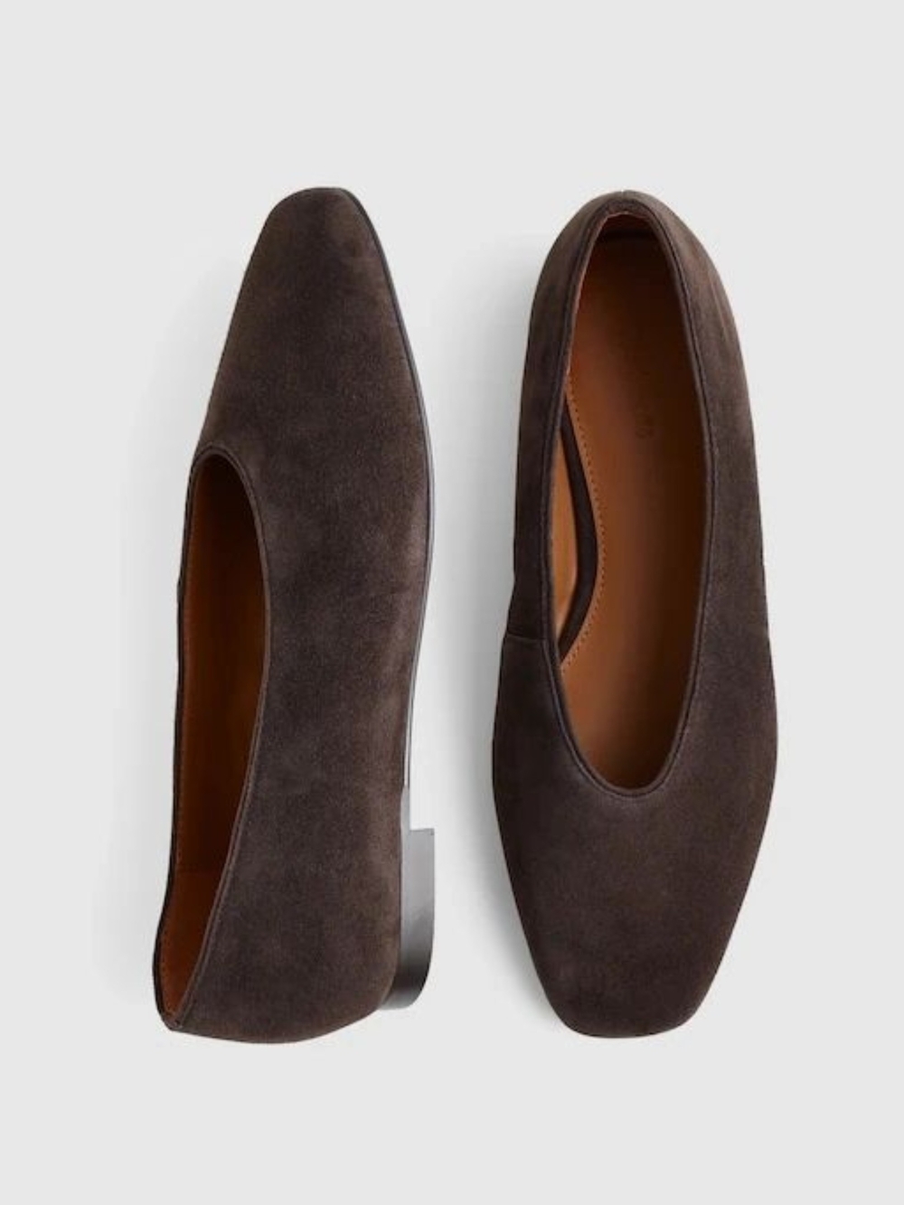 New! Madewell The Mylie Ballet Flat in Leather Suede Dark Carob 8